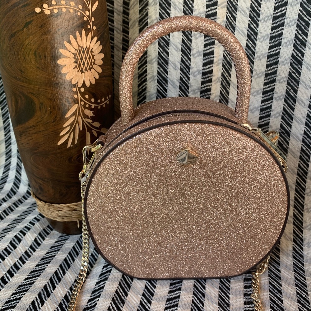 Mini chain canteen crossbody gold champagne NWT